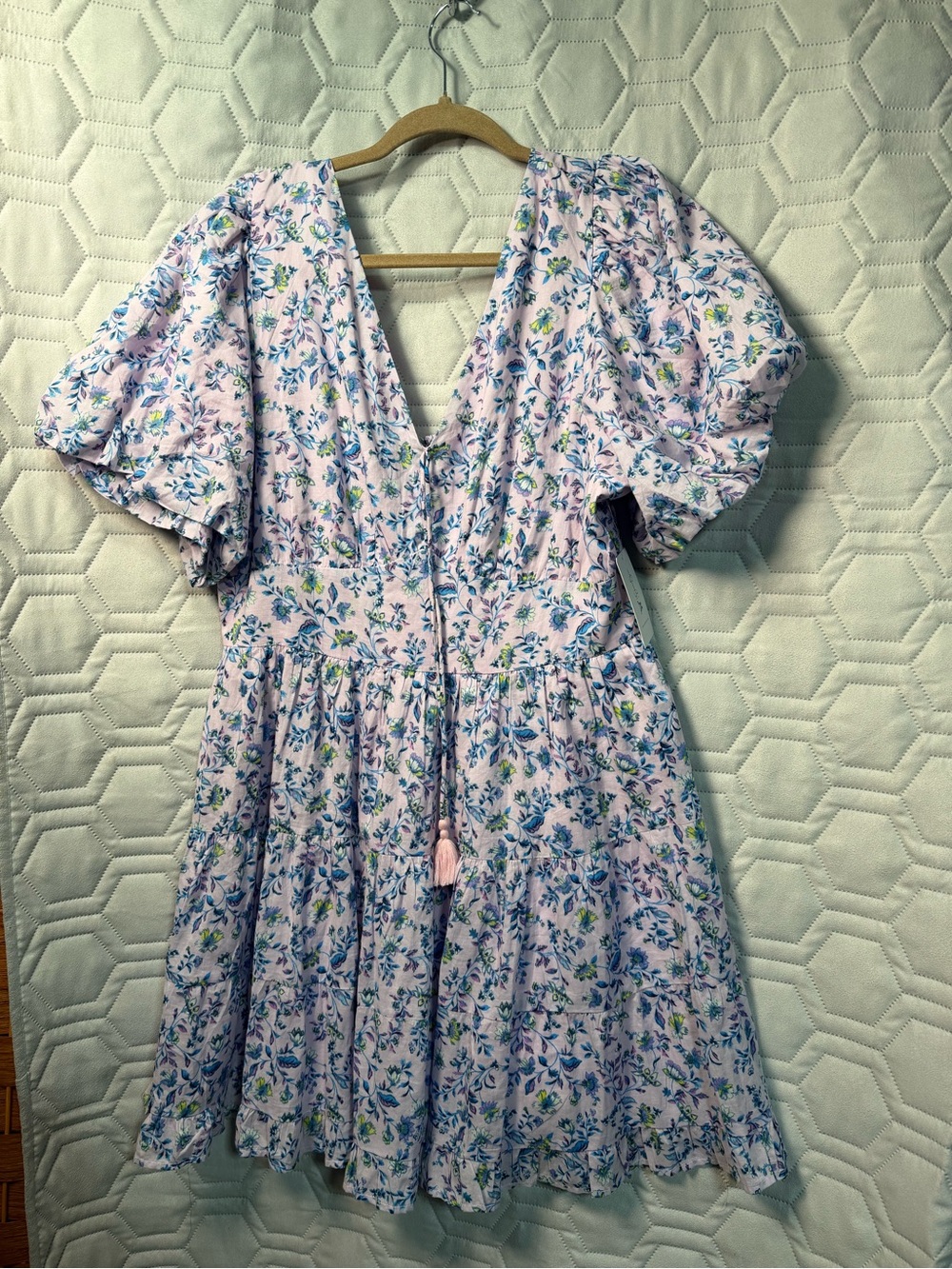 NEW Jessica Simpson Lavender Floral Tie-Front Mini Dress Women’s spring wedding